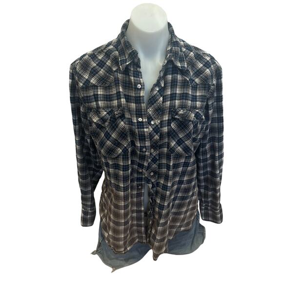 Montana State University Bobcats Plaid Flannel Button Down Shirt LARGE Football - Picture 4 of 7